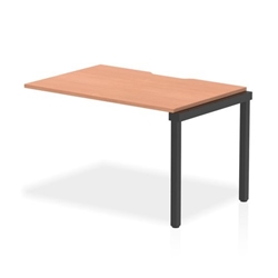 Evolve Plus 1200mm Single Row Office Bench Desk Ext Kit Beech Top Black Frame