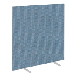 Impulse Plus Oblong 1500/1200 Floor Free Standing Screen Sky Blue Fabric Light Grey Edges