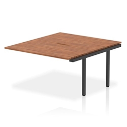 Evolve Plus 1400mm B2B Office Bench Desk Ext Kit Walnut Top Black Frame