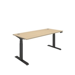 Office Rectangular Dual Motor Sit Stand Desk  1800X800 Oak/Black