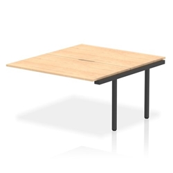Evolve Plus 1400mm B2B Office Bench Desk Ext Kit Maple Top Black Frame