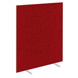 Impulse Plus Oblong 1800/1400 Floor Free Standing Screen Burgundy Fabric Light Grey Edges