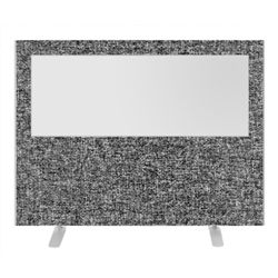 Impulse Plus Clear Half Vision 1200/1600 Floor Free Standing Screen Lead Fabric Light Grey Edges