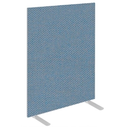 Impulse Plus Oblong 1200/800 Floor Free Standing Screen Sky Blue Fabric Light Grey Edges