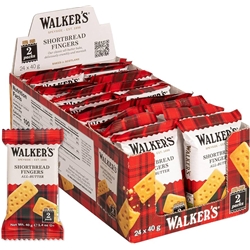 Walkers Shortbread Fingers Twin Pack Traditional Pure Butter Biscuits By Scottish Recipe, 40g (24 x Twin Pack)