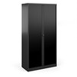 Bisley systems storage high tambour cupboard 1970mm high - black