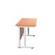 Twin Upright Rectangular Desk: 600mm Deep 1400X600 Beech/White Ref TWU1460RECBEWH