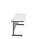 Single Upright Rectangular Desk: 600mm Deep 1800 X 600 White/Silver Ref SU1860RECWHSV