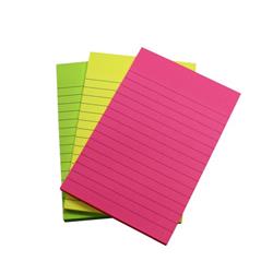 5 Star Extra Sticky Pads 70gsm 3 Neon Assorted [Pack 3] - 943356