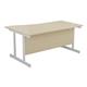 Mezzo Cantilever 1600 Right Hand Wave Cantilever Workstation - Maple Top White Legs Ref SU1610RHWAVMAWH