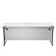 Single Upright Rectangular Desk: 600mm Deep 1800 X 600 White/Silver Ref SU1860RECWHSV