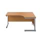 Octet Plus Right Hand 1400mm Core Workstation - Nova Oak with Silver Frame Ref SU1412RHRADNOSV