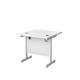 Single Upright Rectangular Desk: 800mm Deep 800 X 800 White/White Ref SU8080RECWHWH