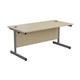 Mezzo Cantilever 1400 Rectangular Cantilever Workstation - Maple Top Silver Legs Ref SU1480RECMASV