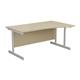Mezzo Cantilever 1600 Right Hand Wave Cantilever Workstation - Maple Top White Legs Ref SU1610RHWAVMAWH
