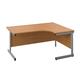 Octet Plus Right Hand 1400mm Core Workstation - Nova Oak with Silver Frame Ref SU1412RHRADNOSV