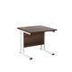 Twin Upright Rectangular Desk: 800mm Deep 800X800 Dark Walnut/White Ref TWU8080RECDWWH