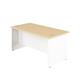 One Panel 1200 X 600 Rectangular Workstation White Legs - Maple Ref OPP1260PWHMA