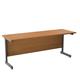 Single Upright Rectangular Desk: 600mm Deep 1800 X 600 Nova Oak/Silver Ref SU1860RECNOSV