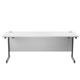 Single Upright Rectangular Desk: 600mm Deep 1800 X 600 White/Silver Ref SU1860RECWHSV