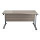 Mezzo Cable Cantilever 1600 Right Hand Wave Workstation - Grey Oak Top Silver Legs Ref CAB1610RHWAVGOSV