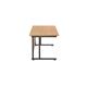Twin Upright Rectangular Desk: 800mm Deep 1400X800 Nova Oak/Black Ref TWU1480RECNOBK
