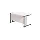 1200x800 Twin Upright Rectangular Desk White-Black