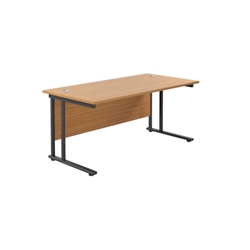 1600x800 Twin Upright Rectangular Desk Nova Oak-Black