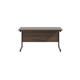 1400x600 Single Upright Rectangular Desk Dark Walnut-Black