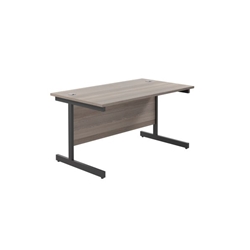 1200x800 Single Upright Rectangular Desk Grey Oak-Black