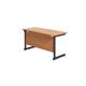 1200x600 Single Upright Rectangular Desk Beech-Black