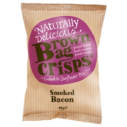 BROWN BAG CRISPS - SMOKED BACON - 20X40G