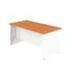 Panel Rectangular Desk: 600mm Deep 1400X600 Beech/White Ref PAN1460RECBEWH