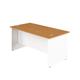 Panel Rectangular Desk: 800mm Deep 1200X800 Nova Oak/White Ref PAN1280RECNOWH