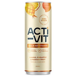 ACTI-VIT - VITAMIN SPARKLING WATER - TROPICAL BOOST - 12X330ML