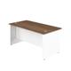 Panel Rectangular Desk: 800mm Deep 1200X800 Dark Walnut/White Ref PAN1280RECDWWH