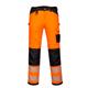 Portwest PW3 Hi Vis Work Trousers 40 Orange/Blk Short