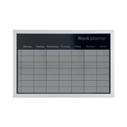 Bi-Office Magnetic Weekly Silver Finish Planner Grey Frame 60x40cm MM03108529