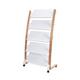 Alba Mobile Wide Literature Display 5x3 Compartments A4 Natural Frame White Compartments DD5GMW BC