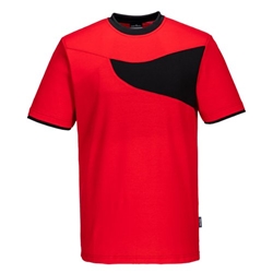 Portwest PW2 Cotton Comfort T-Shirt S/S S Red/Blk