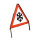 Winter Hazard Snow and Ice Warning Sign 600mm Red/White 403076