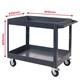 Tray Trolley; 2 Deep Trays; Swivel (x2 Braked)Castors; Steel; 250kg; Grey