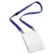 Durable Safety-Release Lanyard Name Badge ID Ticket Holder - 10 Pack - A6 Blue