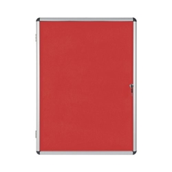Bi-Office Enclore Display Case Red Felt Acrylic Aluminium Frame 15xA4 VT640105150