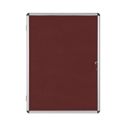 Bi-Office Enclore Display Case Burgundy Felt Acrylic Aluminium Frame 15xA4 VT640106150