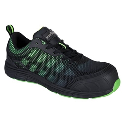 Portwest Composite Textile Trainer S1PS FO SR 47 Blk/Green