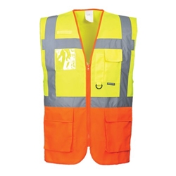Portwest Prague Hi Vis Executive Vest 3XL Yellow/Orange (Pack of 10)
