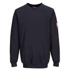 Portwest Flame Resistant Anti-Static Long Sleeve Sweatshirt S Navy