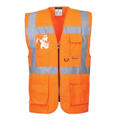 Portwest Berlin Hi Vis Executive Vest S Orange (Pack of 10)