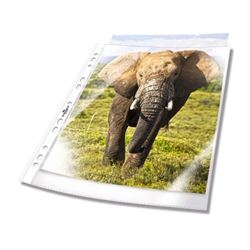 Durable BUSINESS Punched Pockets Sleeve Wallets - 100 Pack - A4 Clear